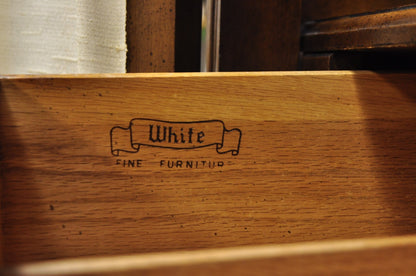 Vintage French Country Style Tall Walnut Armoire Dresser Wardrobe by White Furn.