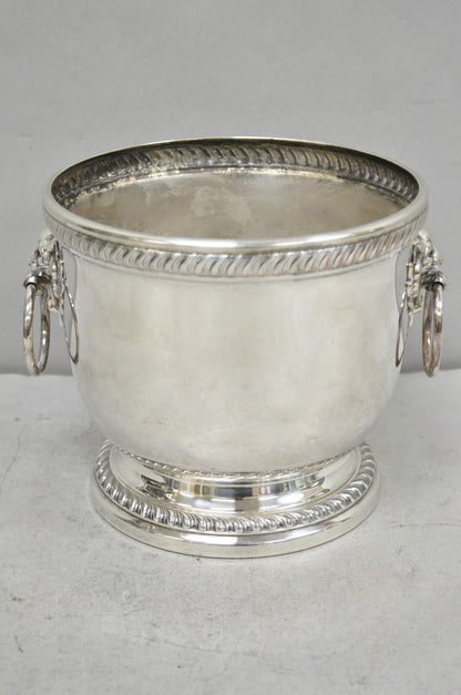 Poole English Regency Silver Plated Lion Head Champagne Chiller Ice Bucket