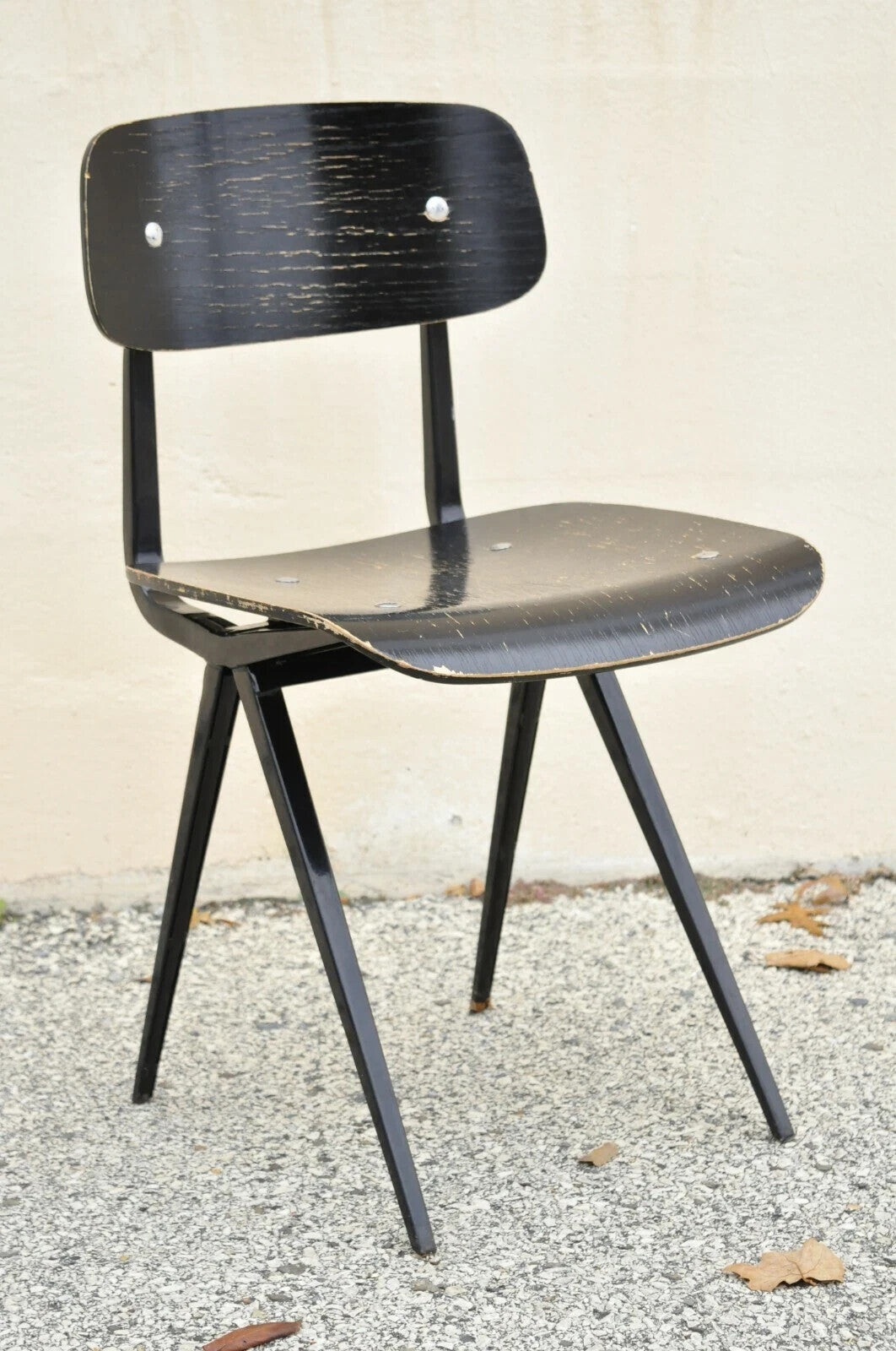 Industry West Madewell Industrial School Side Chair Black Metal Frame - Set of 6