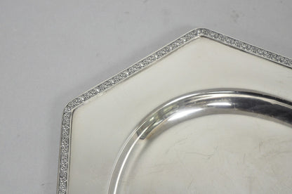 Antique Victorian Andover SP Co Silver Plated Octagonal Serving Platter Tray