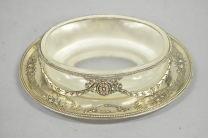 Antique Corbell & Co England Edwardian Adam Silver Plated Ornate Butter Dish