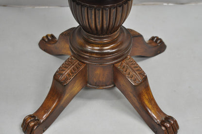 Antique French Empire Regency Inlaid Mahogany Swivel Piano Harpist Stool Chair