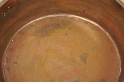 Antique Hand Forged Copper Cauldron Pot Twin Handles 12" Diameter
