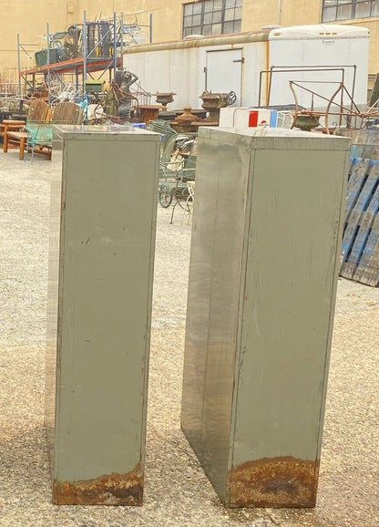 Vintage Columbia Steel Equip Gray Metal 10 Drawer Industrial File Cabinet (A)