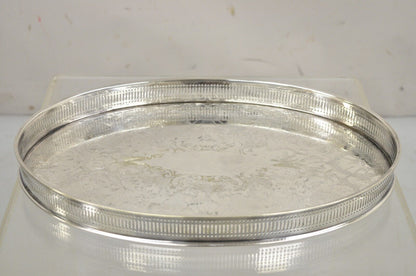 Vintage Sheffield England Victorian Style Oval Platter Tray w/ Raised Gallery