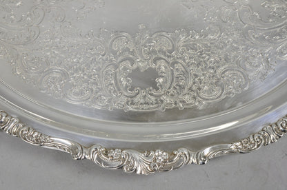 Vintage Baroque by Wallace 293F Victorian Silver Plated Oval Bar Serving Tray