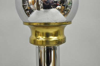 Vintage Mid Century Modern Chrome Ball & Column George Kovacs Style Table Lamp