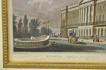 Antique "Richmond Terrace, Whitehall" Color Print by T. Shepherd, M.S Barenger