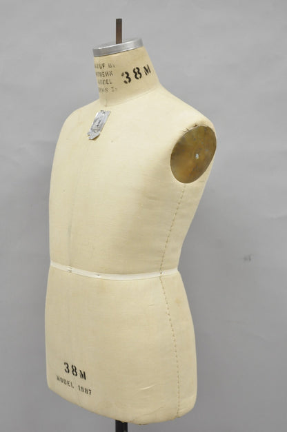 Vintage Modern Model Forms Dress Form Model 1987 Sz 38M on Cast Iron Base Stand