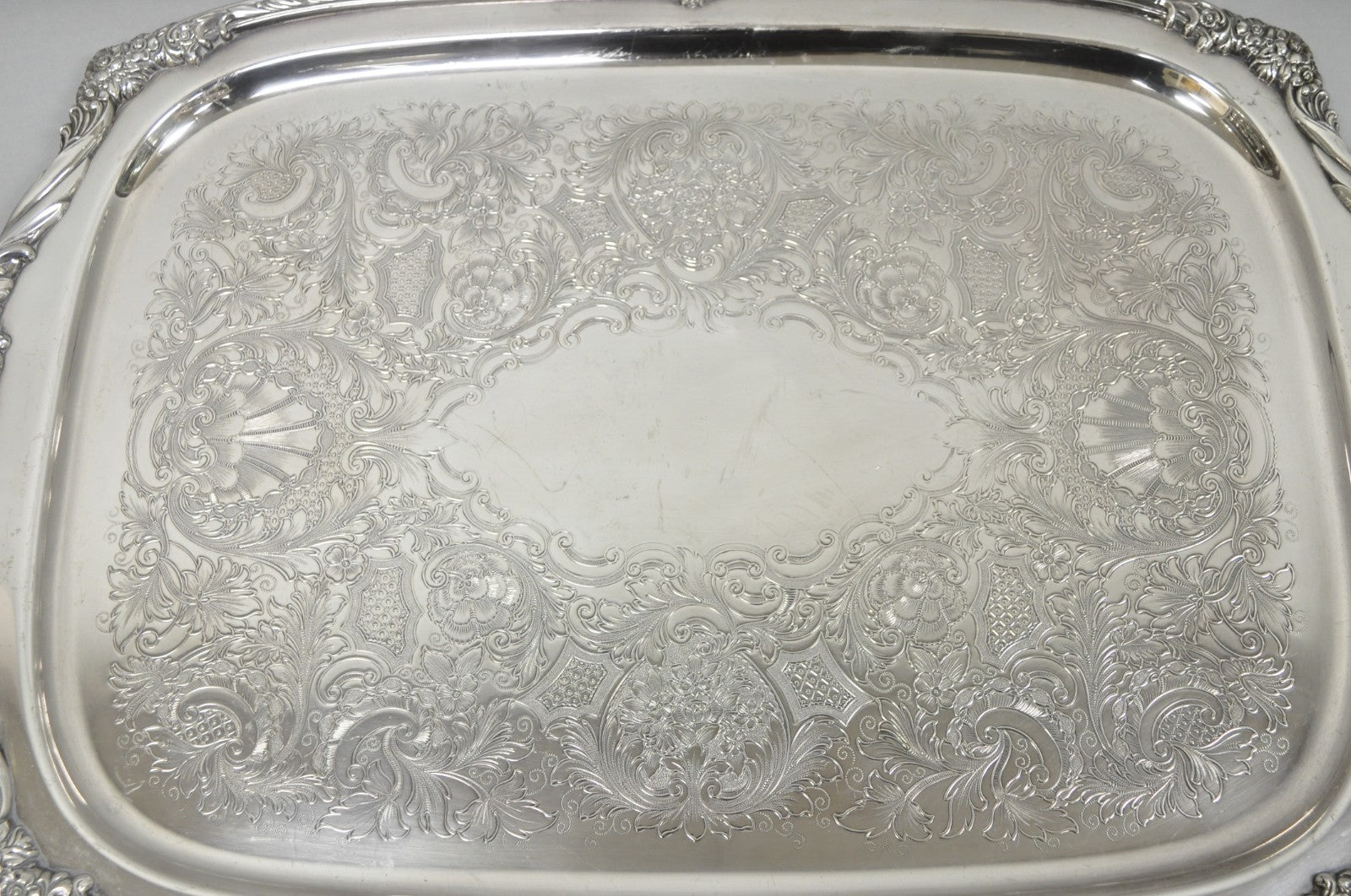 Vintage Rogers Bros. 1847 Heritage 9498 Silver Plated Serving Platter Bar Tray