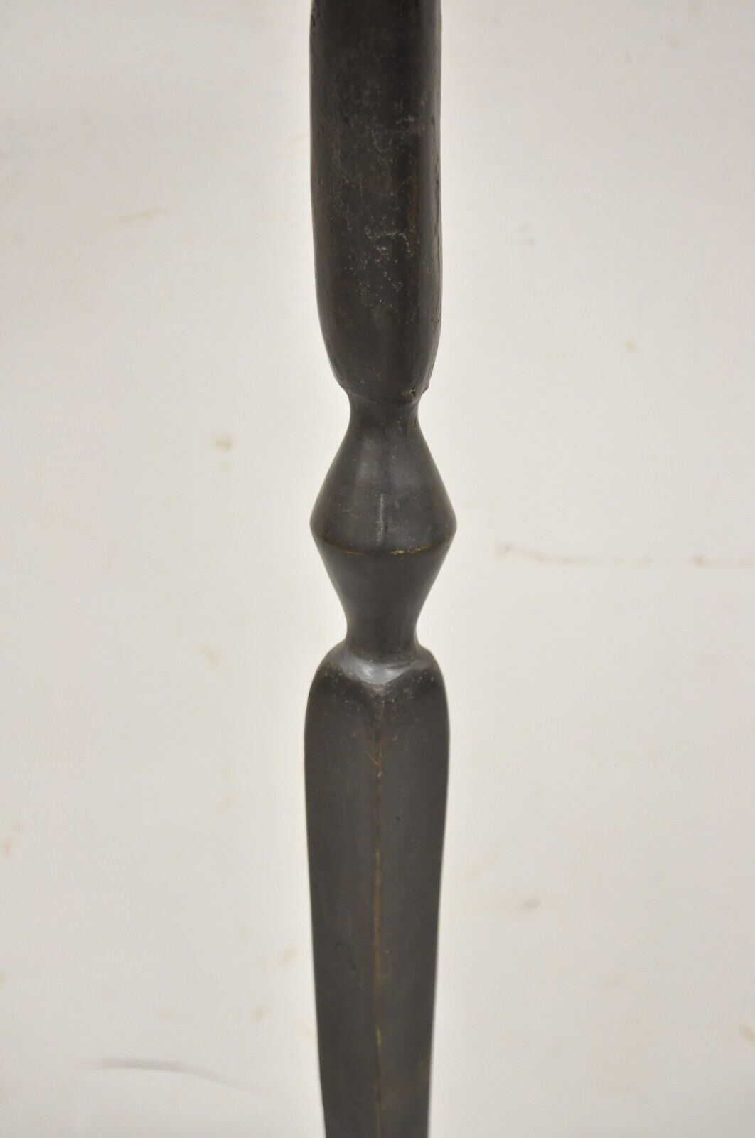 Cast Bronze Brutalist Modern 29.5" Tall Floor Candlestick Holder Stand