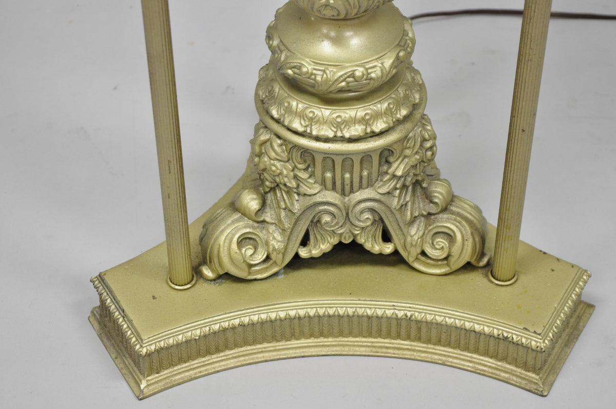 Vintage Victorian Lighted Podium Metal Column Pedestal Base Lectern Book Stand