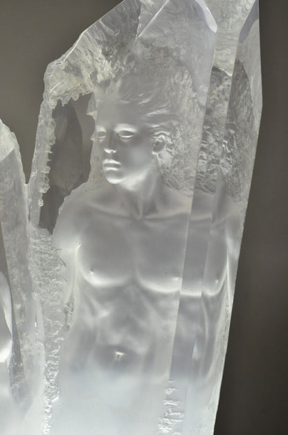 Michael Wilkinson "Crystal Vision" 1999 Signed Acrylic Sculpture on Pedestal