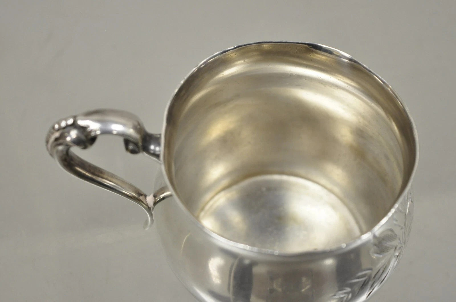 Antique Van Bergh Silver Plated Victorian Tea Serving Set w/ Monogram - 3 Pc Set