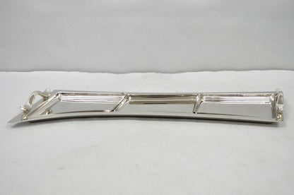 Vintage Modern Silver Plated 3 Section Narrow Serving Tray Trinket Dish by Towle