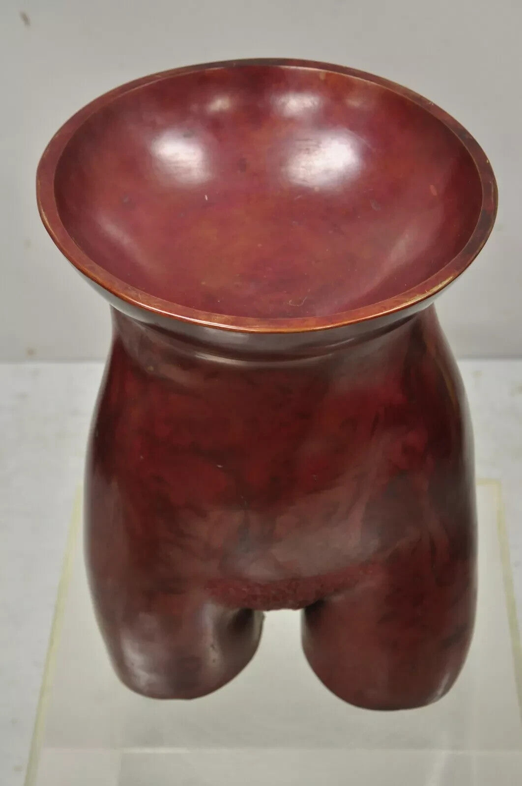 Gary Spradling (1951-2006) Bronze Nude Female Torso Burnished Red Art Sculpture