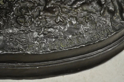 P.J. Mene The Hunt Scene Large Bronze Sculpture Pierre Jules Statue Horse Dogs