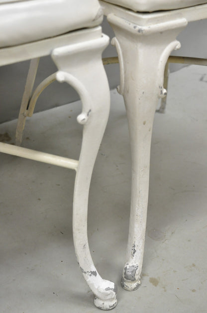 Vintage Art Nouveau Style Trojan Scrolling Cast Aluminum Dining Chairs Set of 4