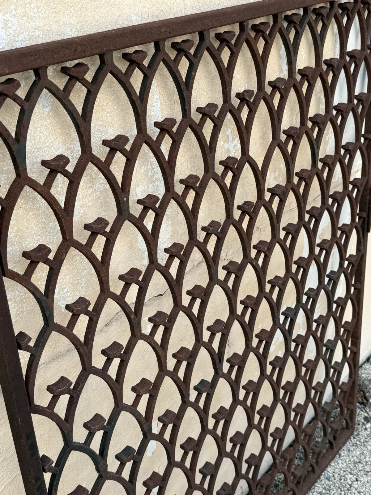 Antique French Art Nouveau Wrought Iron "Repeating Arch" 55x48 Garden Entry Gate