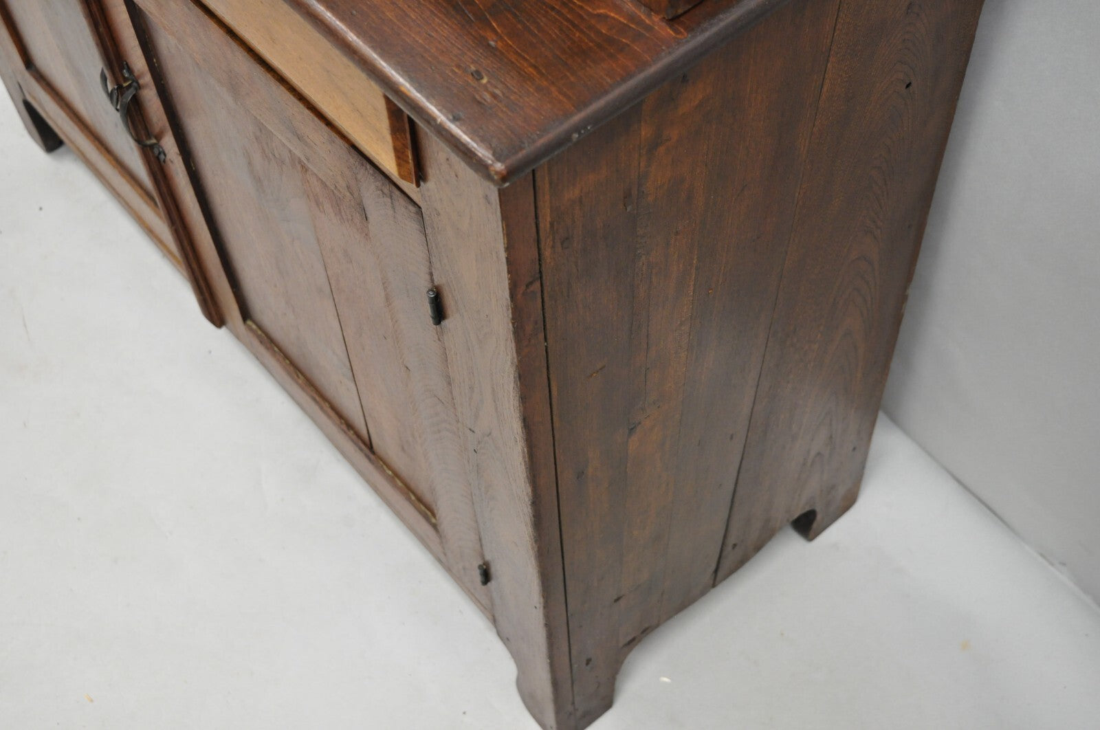 Antique Primitive Country Farmhouse Pine & Cherry Hutch Cupboard China Cabinet