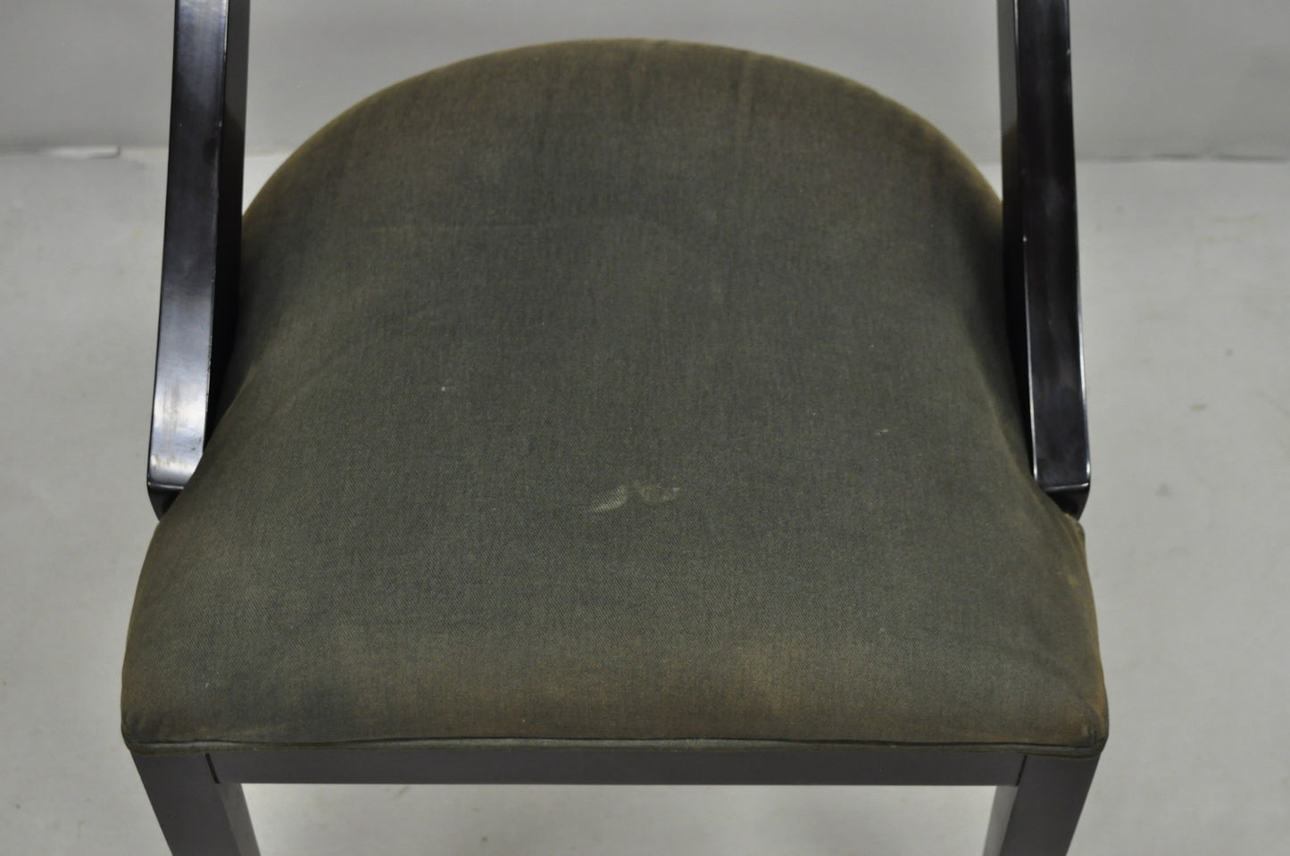Pietro Constantini Italian Regency Black Lacquer Klismos Dining Chairs Set of 4