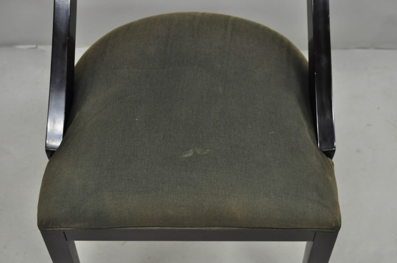 Pietro Constantini Italian Regency Black Lacquer Klismos Dining Chairs Set of 4