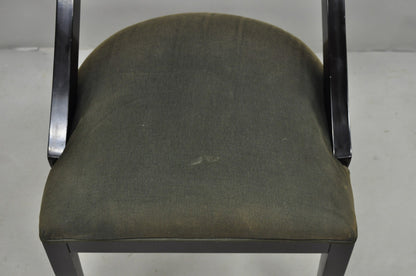 Pietro Constantini Italian Regency Black Lacquer Klismos Dining Chairs Set of 4