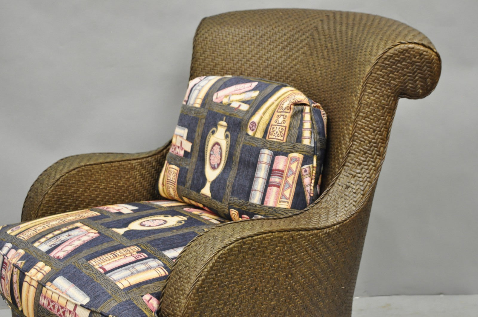 Mark Hampton Collection Hickory Chair Wicker Rattan Lounge Arm Club Chair