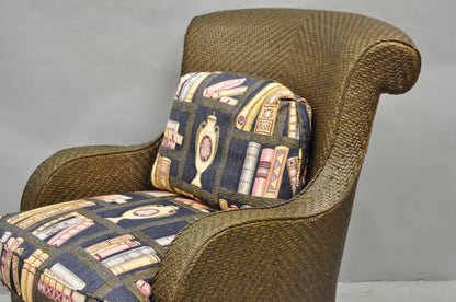 Mark Hampton Collection Hickory Chair Wicker Rattan Lounge Arm Club Chair