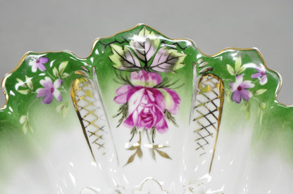 Antique Bavarian German Porcelain Gold Gilded Hand Painted Lobster Divided Dish