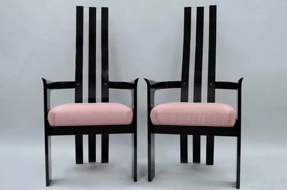 Mid Century Modern Black Lucite Sculptural Dining Chairs by Hill Mfg - Set of 6