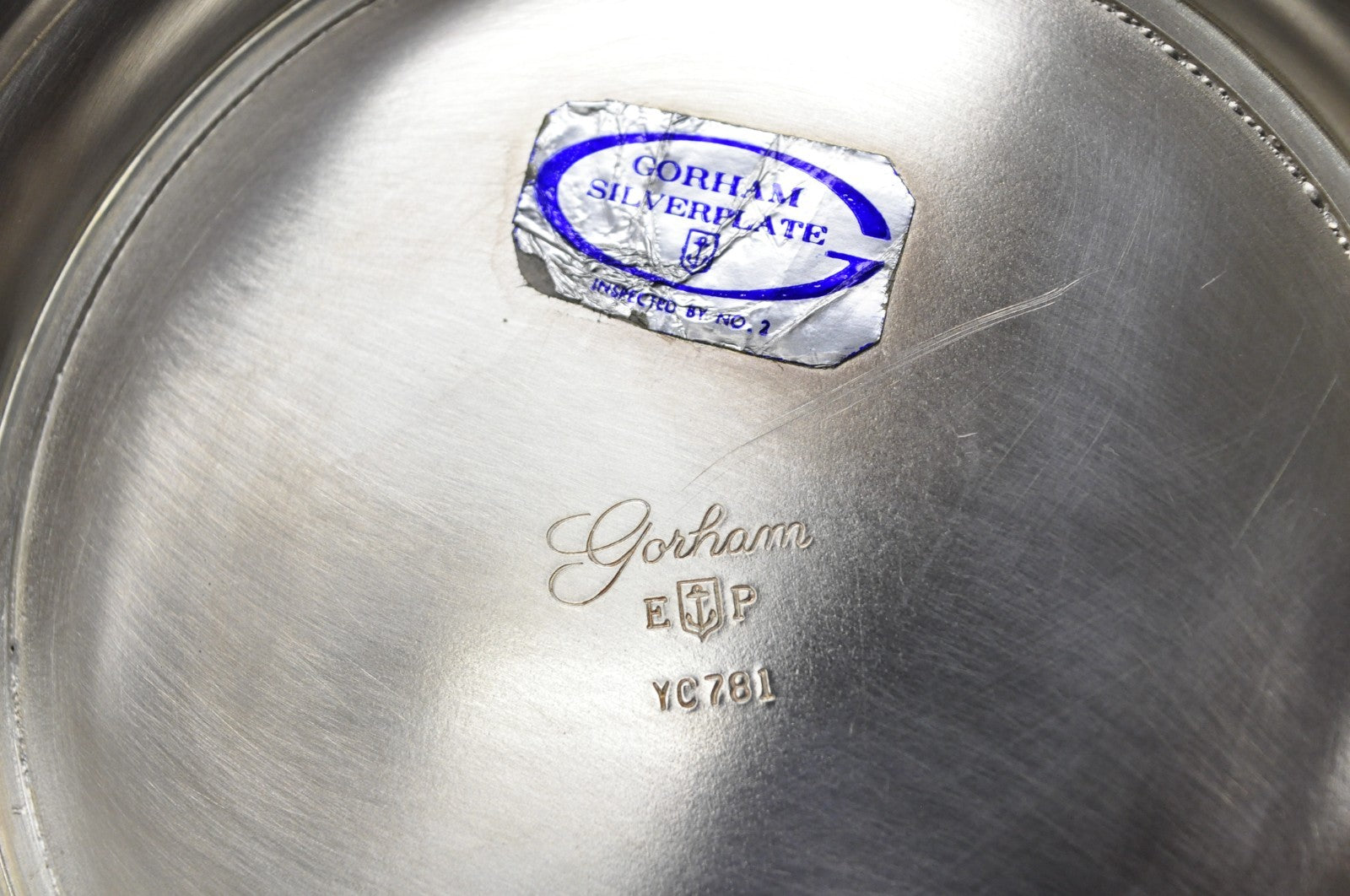 Vintage Mid Century Modern Gorham YC781 Modern Silver Plated 9" Fruit Bowl