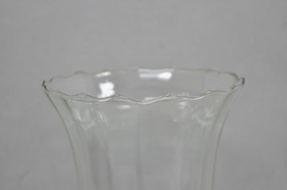 Antique Victorian Silver Plated Glass Hurricane Lamp Shade Candlestick - Pair