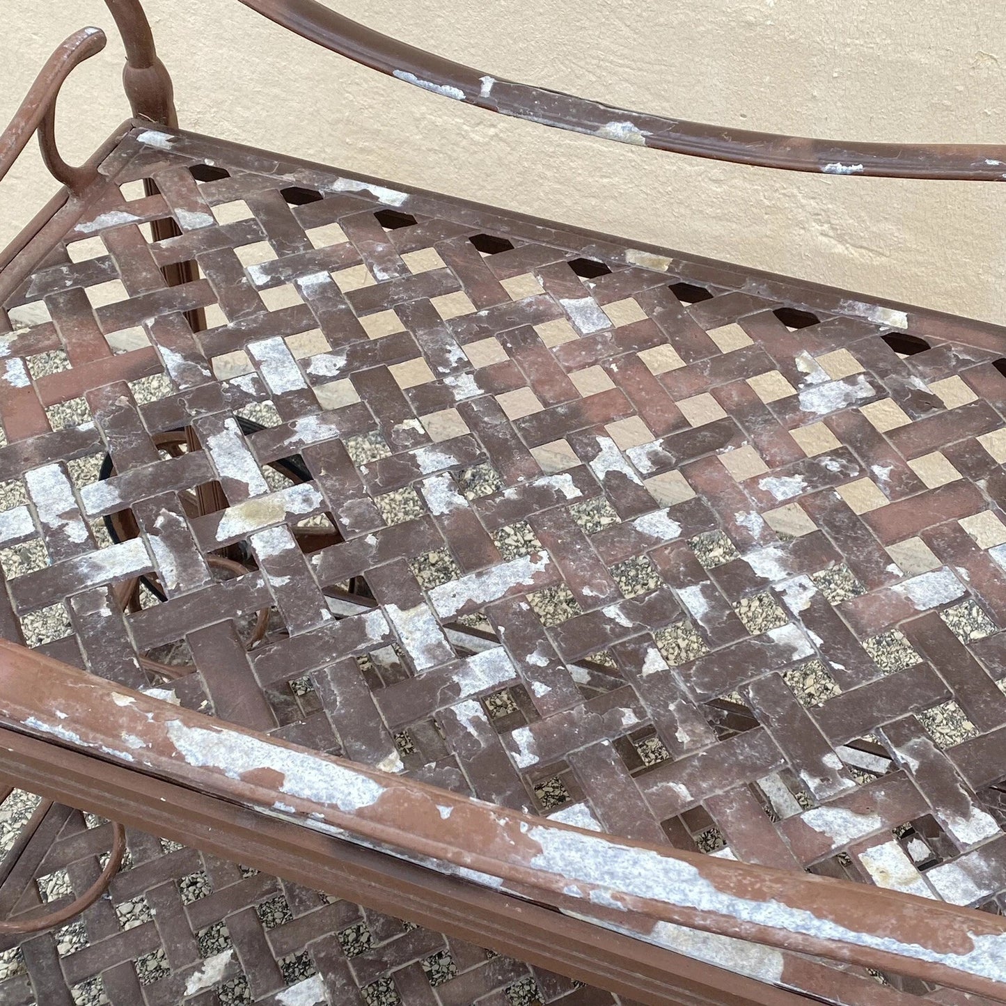 Cast Aluminum Metal Lattice Garden Patio Serving Bar Tea Cart Side Table