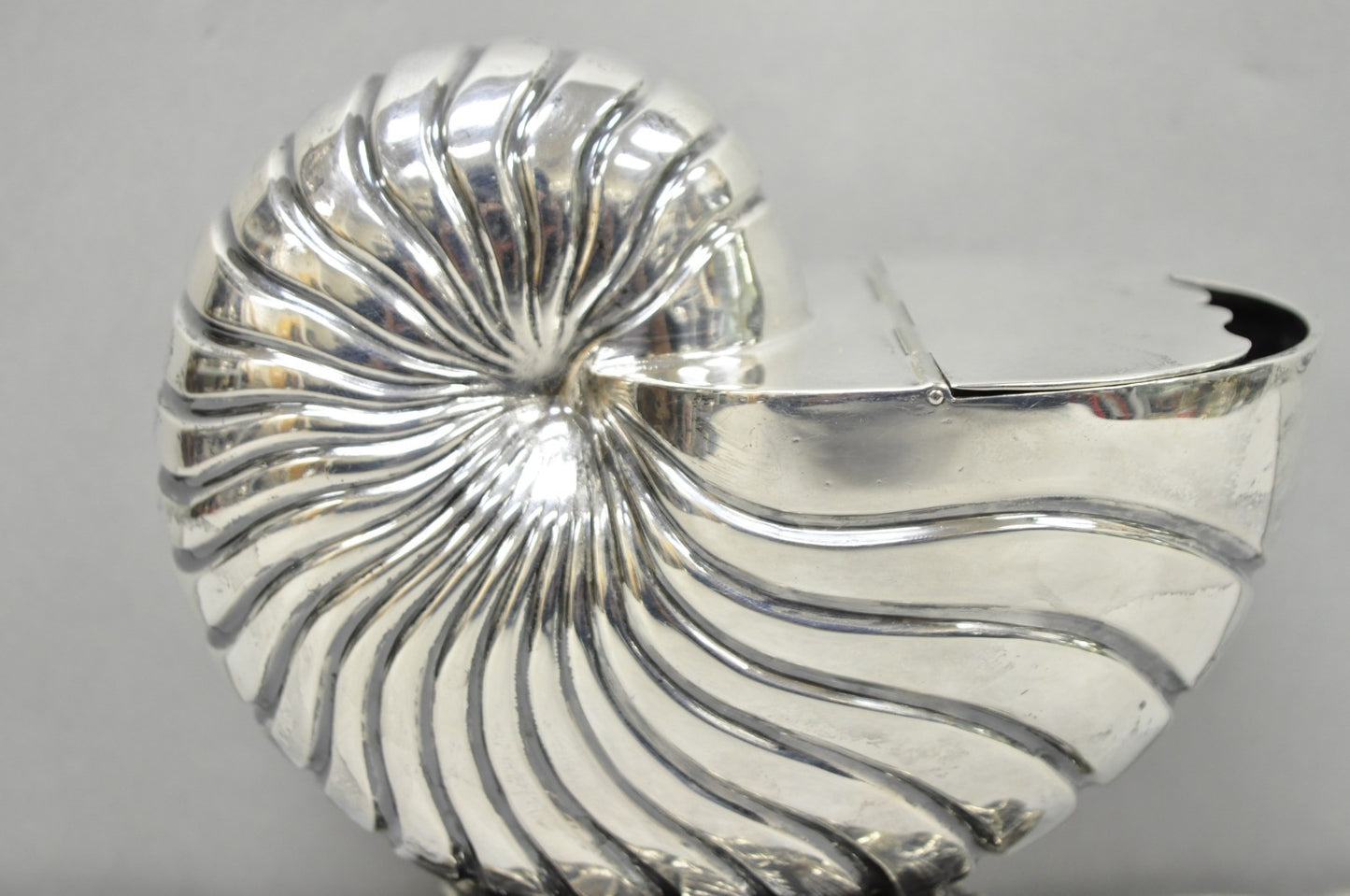 Antique Victorian Silver Plated Nautilus Figural Shell Form Spoon Warmer