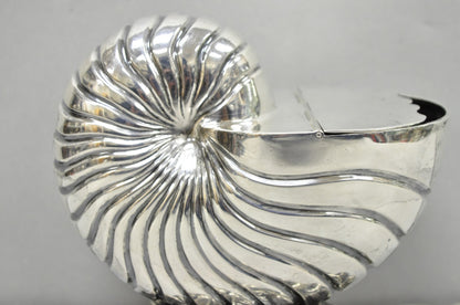 Antique Victorian Silver Plated Nautilus Figural Shell Form Spoon Warmer
