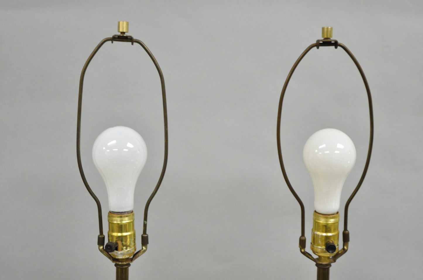 Vintage Hollywood Regency Beige Bulbous Ceramic Snowflake Table Lamps - a Pair
