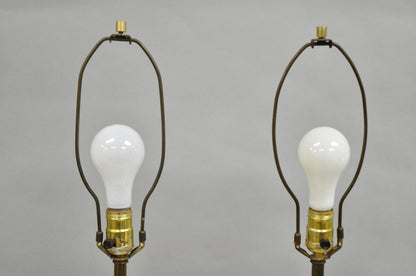 Vintage Hollywood Regency Beige Bulbous Ceramic Snowflake Table Lamps - a Pair