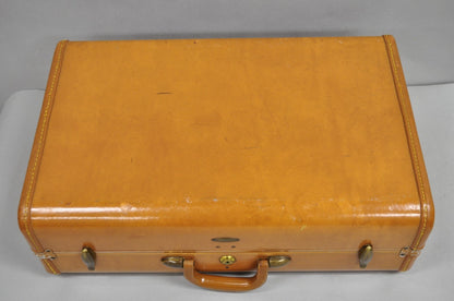 Vintage Samsonite Art Deco Brown Leather Hardcase 21" Suitcase Luggage Bag