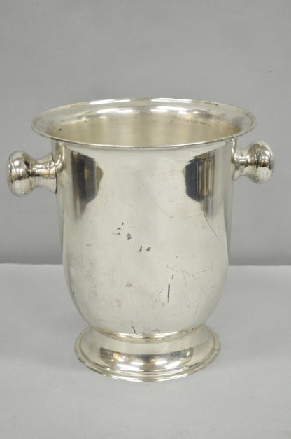 Mid Century Modern Silver Plated Twin Handle Urn Champagne Chiller Ice Bucket