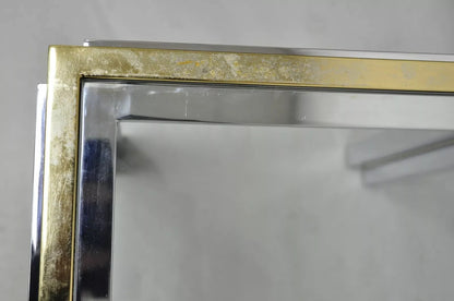Romeo Rega Modernist Maison Jansen Style Chrome Brass Glass Console Hall Table