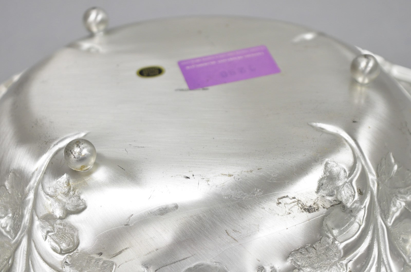 Vintage WMF Germany Ikora Silver Plated Brass Floral Repousse Nut Dish Bowl