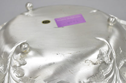 Vintage WMF Germany Ikora Silver Plated Brass Floral Repousse Nut Dish Bowl