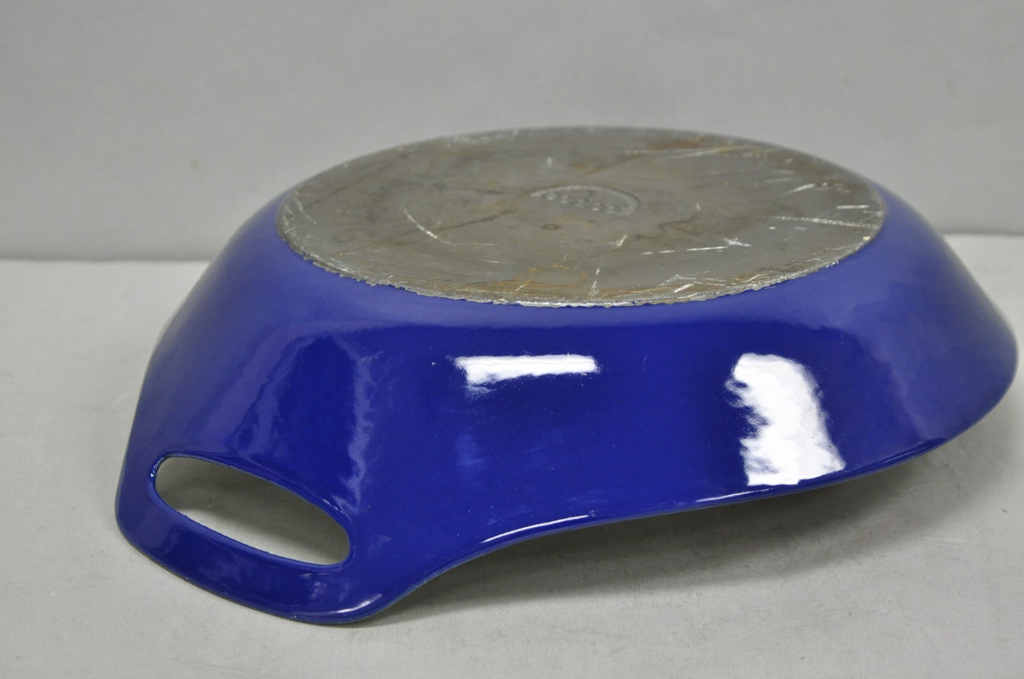 Vintage Michael Lax Copco Denmark Modern Blue Enamel Cast Iron Paella Dish Pan