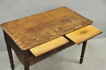 Antique French Country Primitive Possum Belly Pine Wood Bakers Work Table
