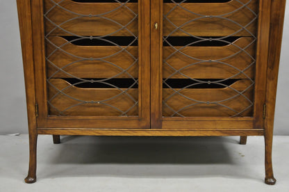 Vintage French Hollywood Regency Custom Walnut Tall Chest Highboy Dresser