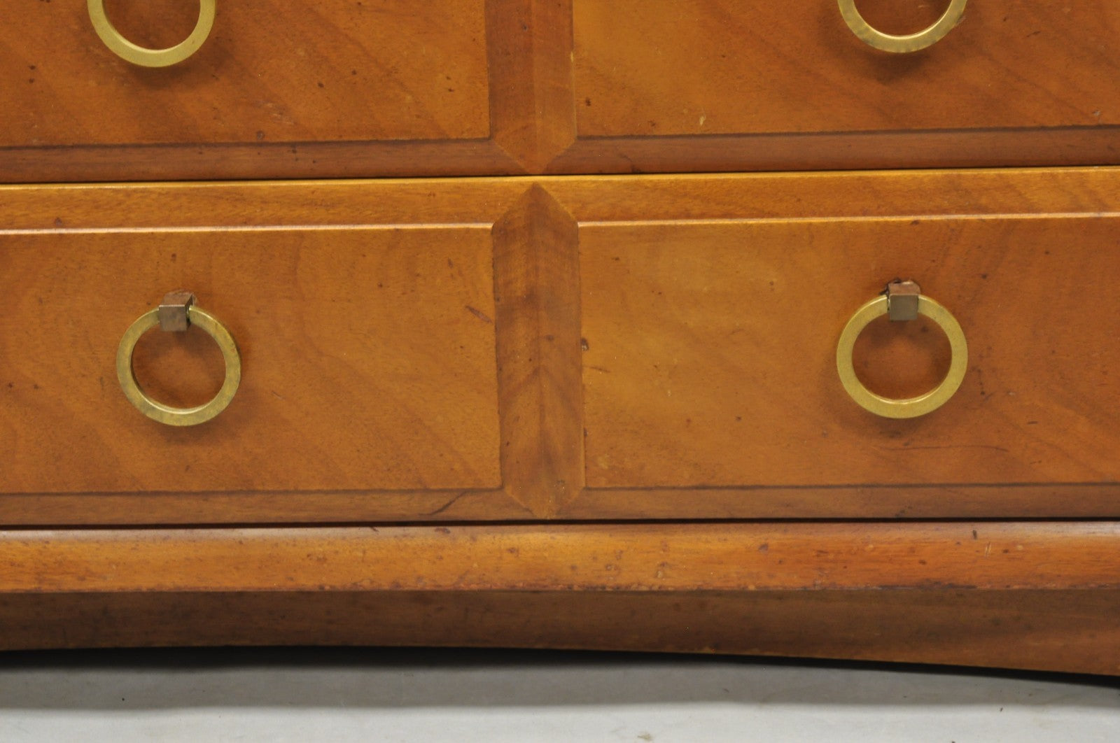 Vintage T.H. Robsjohn Gibbings for Widdicomb Mahogany Brass Ring China Cabinet