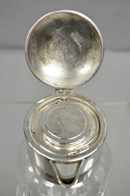 Antique Victorian German Silver Plated Cut Crystal Glass Lemonade Water Pitcher