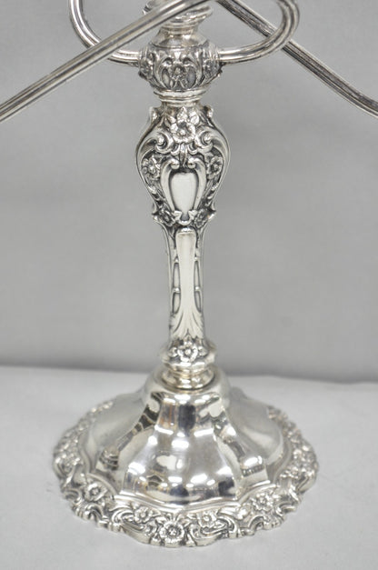 Vintage International Silver Co Countess Silver Plated 3 Arm Candelabra - Pair
