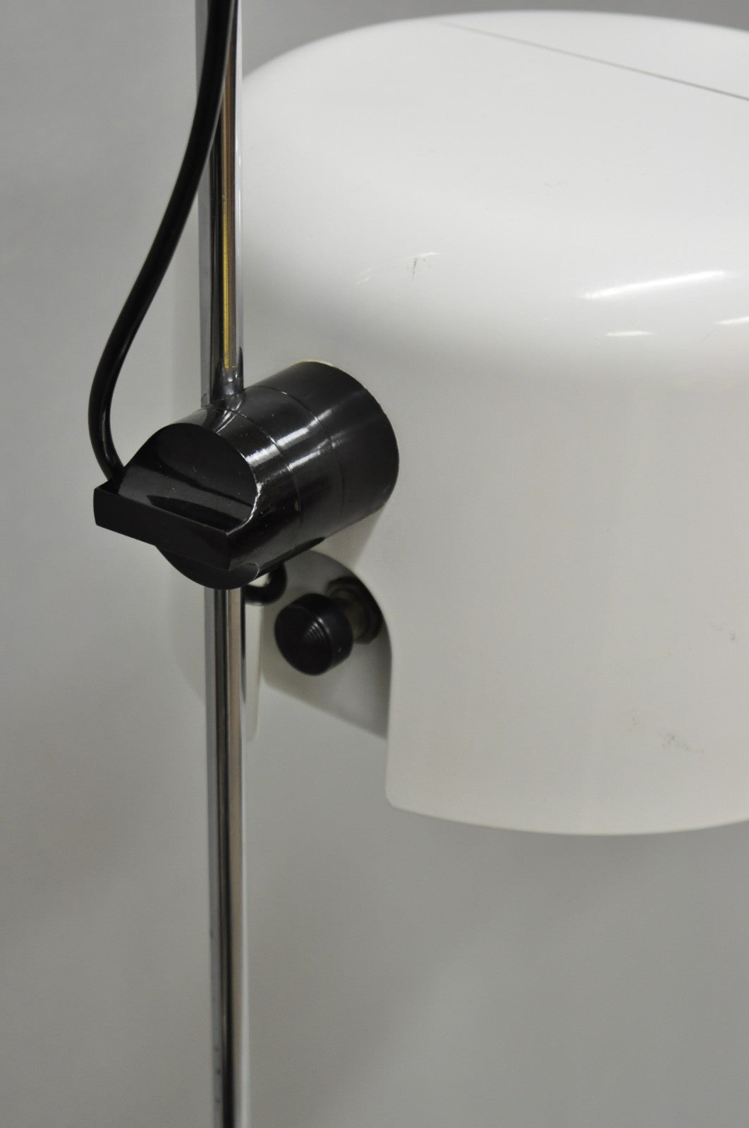 Joe Colombo for Oluce Italy White Coupe Mid Century Modern Floor Lamp - a Pair